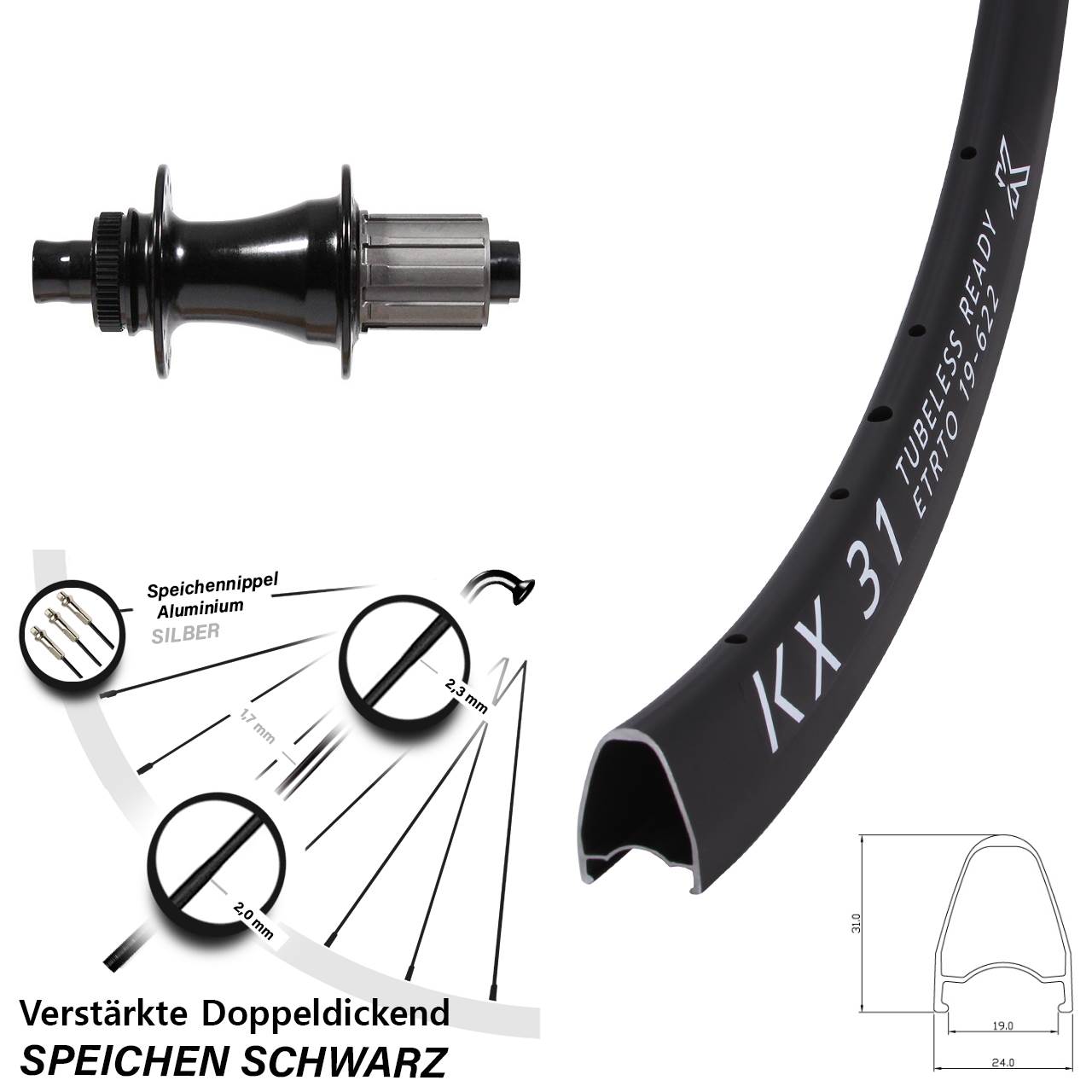 KX31 Formula CL-142S 28 Zoll Hinterrad Centerlock 12x142 8-11 fach