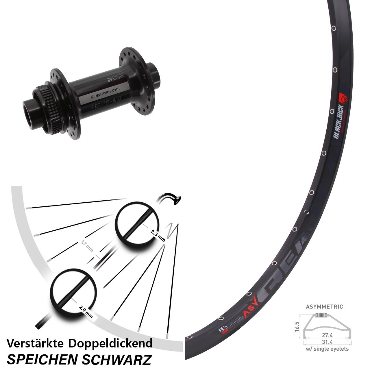 Vorderrad Centerlock 650B Rodi Ready 27 DT Swiss 370 15x100