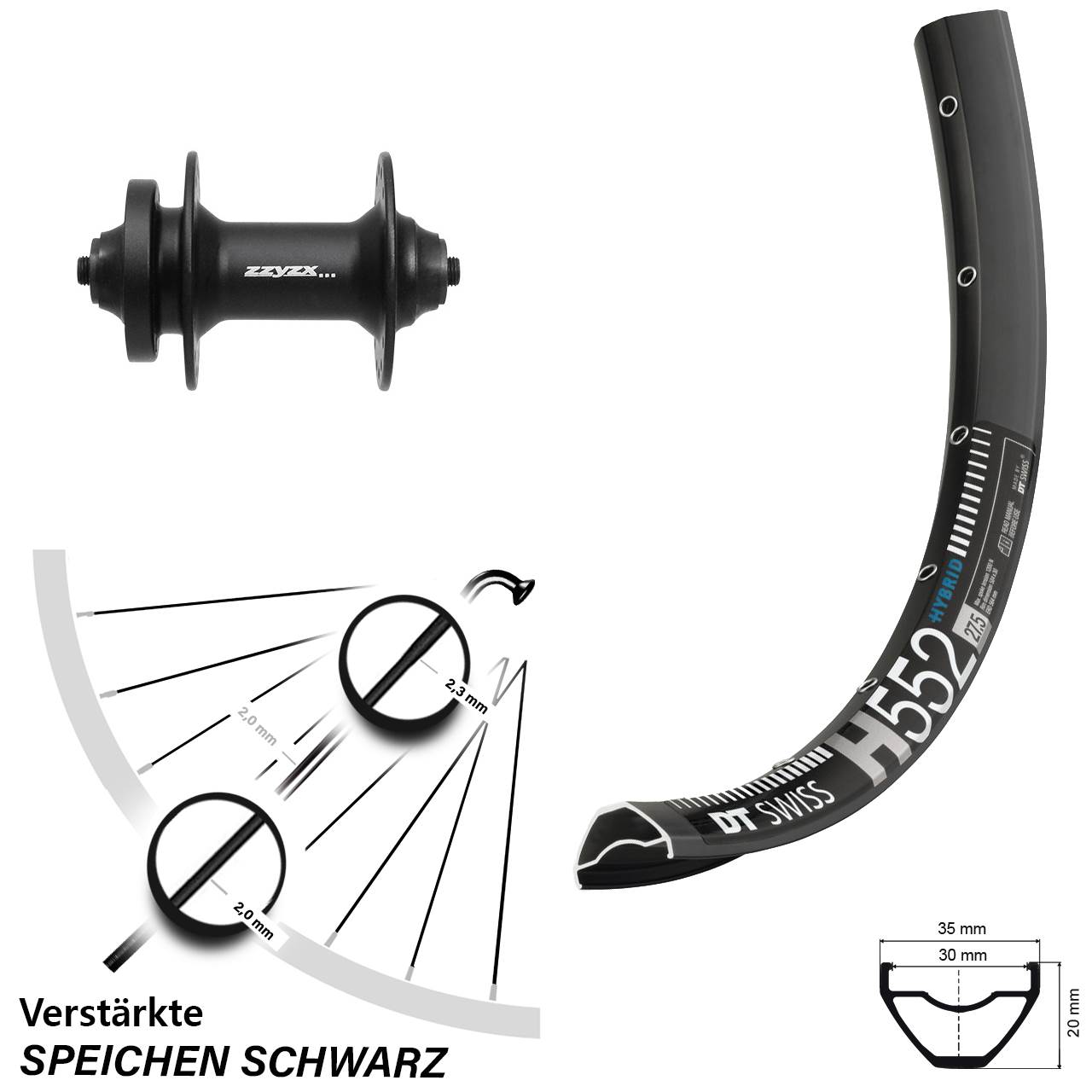 Disc Vorderrad 29 Zoll DT Swiss H 552 Formula DC21 QR