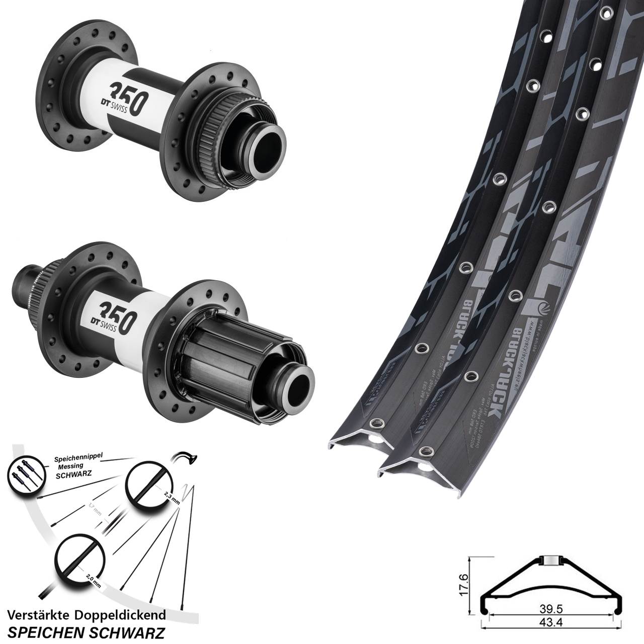 Disc Laufradsatz 15x110 12x148 27,5 Zoll Rodi Ready 40 DT Swiss 350 8-11 fach