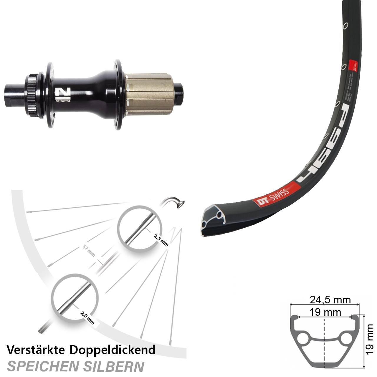 DT Swiss 466d Novatec D792SB 29 Zoll Centerlock Hinterrad 12x142 8-12 fach HG