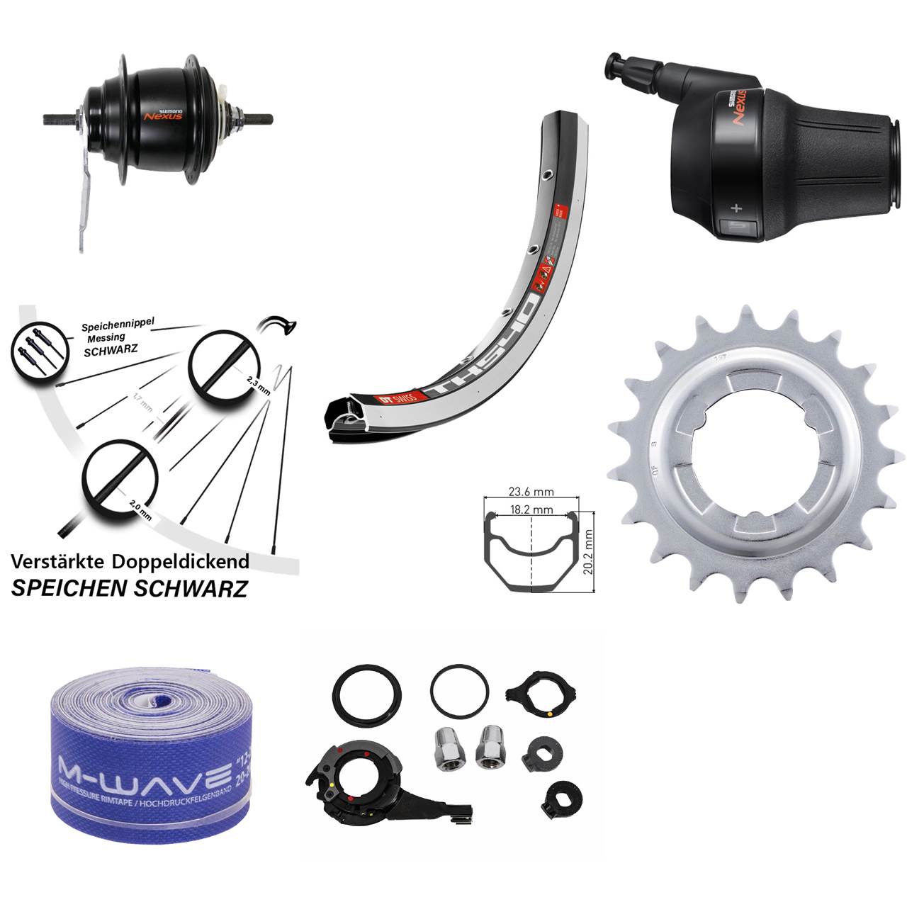 Hinterrad 28 Zoll Shimano Nexus 8 Gang DT Swiss TK 540 Rücktrittbremse