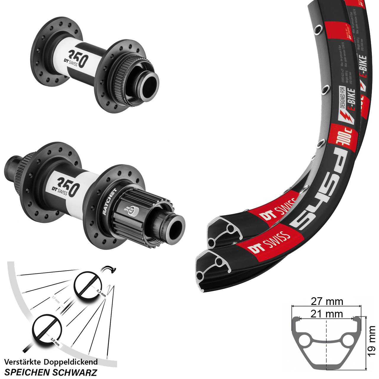 DT Swiss 545d 350 26 Zoll Laufradsatz Centerlock 15x100 12x142 Shimano Micro Spline