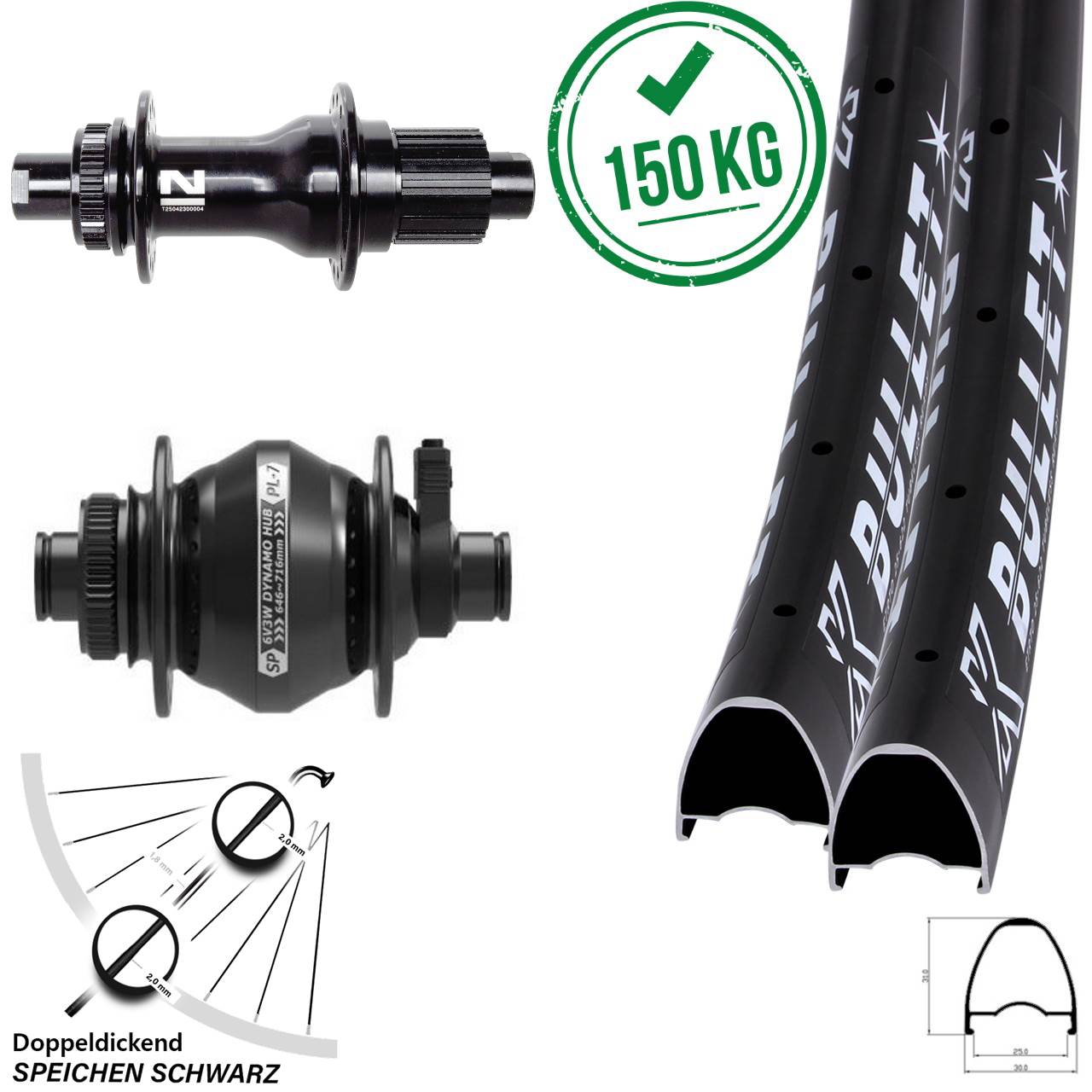 29 Zoll KX Bullet Novatec D792 Micro Spline SP PL-7 Centerlock Laufradsatz 12x100/142