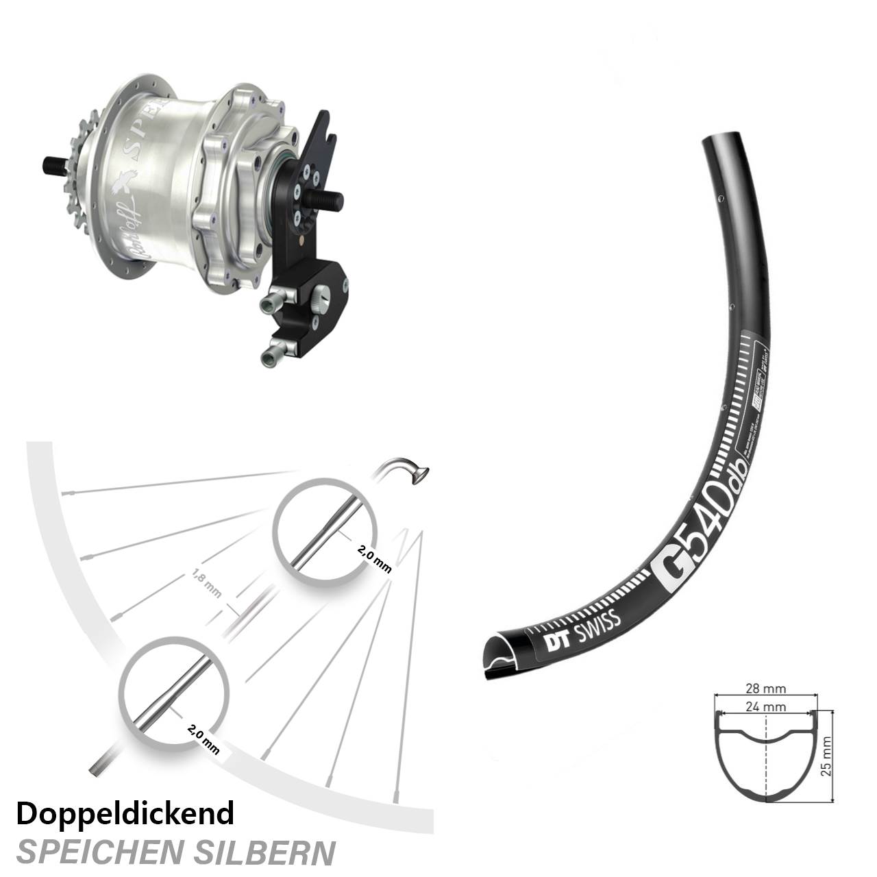 28 Zoll DT Swiss G 540 Rohloff Speedhub TS DB OEM2