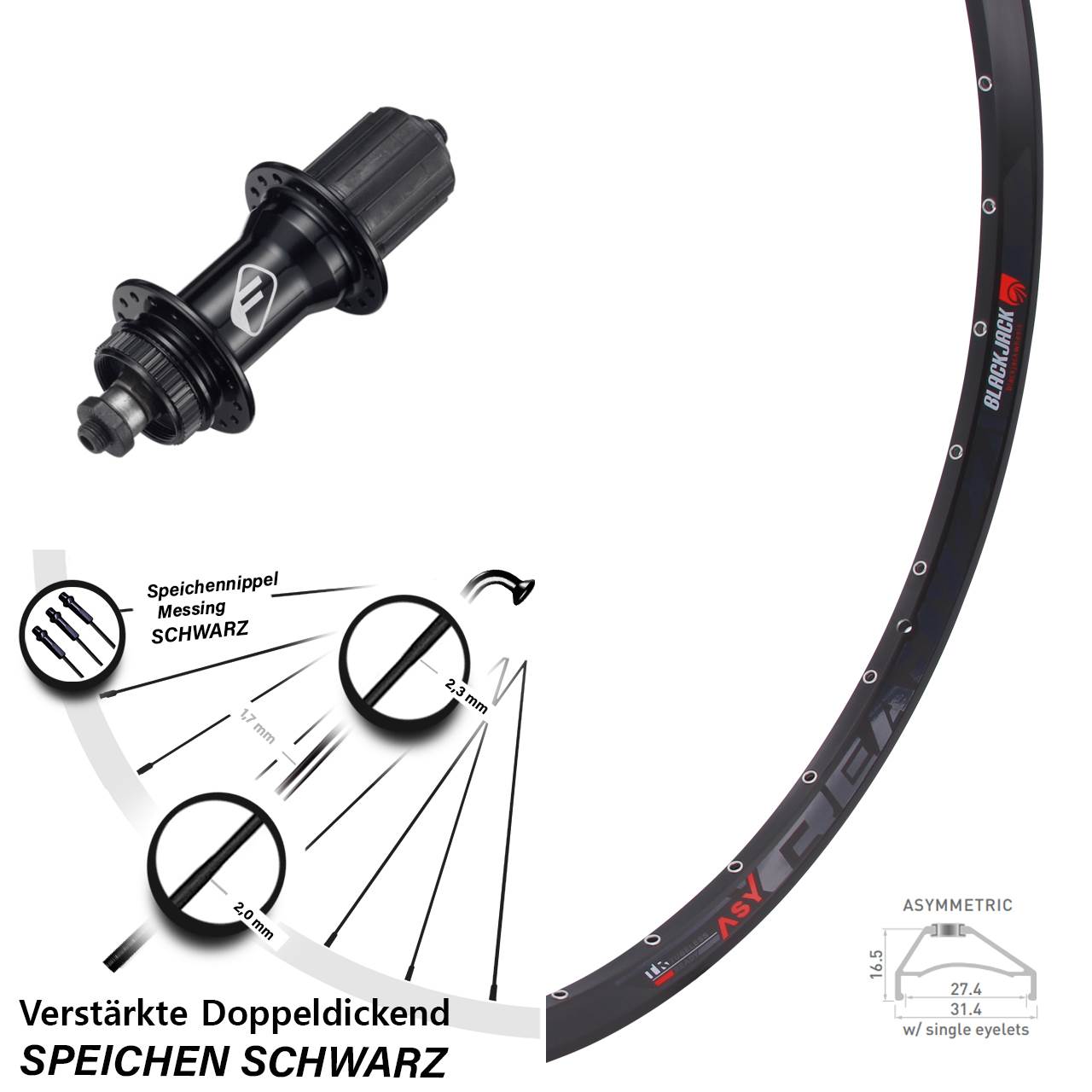 27,5 Zoll Rodi Ready 27 Formula CL52 Hinterrad Centerlock QR 8-11 fach