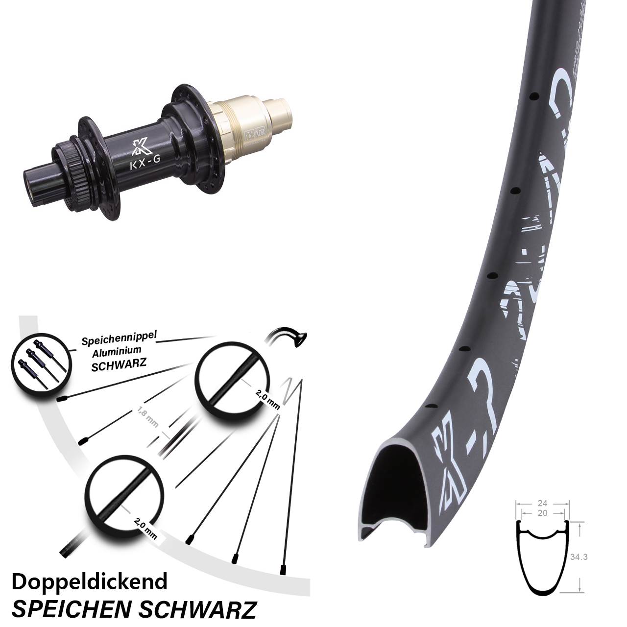 Disc Laufrad 12x142 28 Zoll KX-GR Road