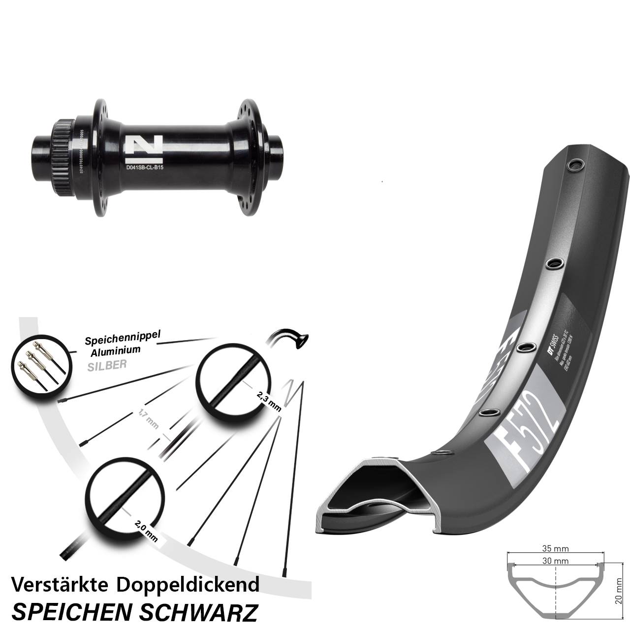 Boost Centerlock Vorderrad 15x110 29 Zoll DT Swiss F 572 Novatec D041SB