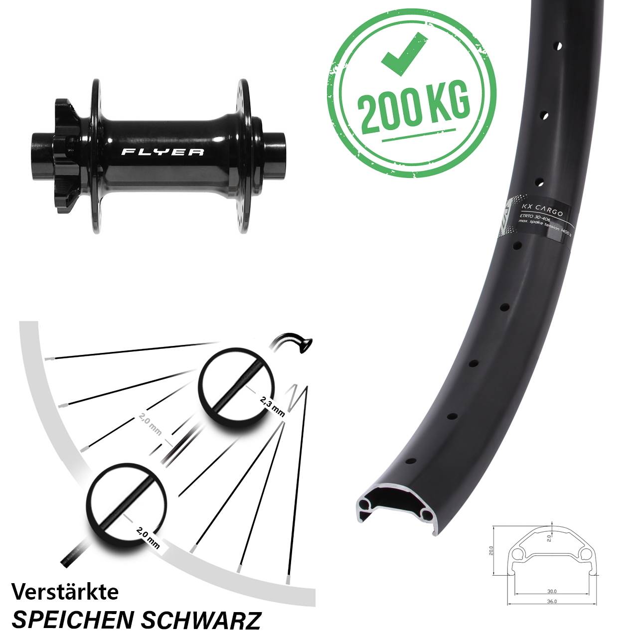 Vorderrad 6-Loch 29 Zoll KX Cargo Formula DC-711 15x110 Boost