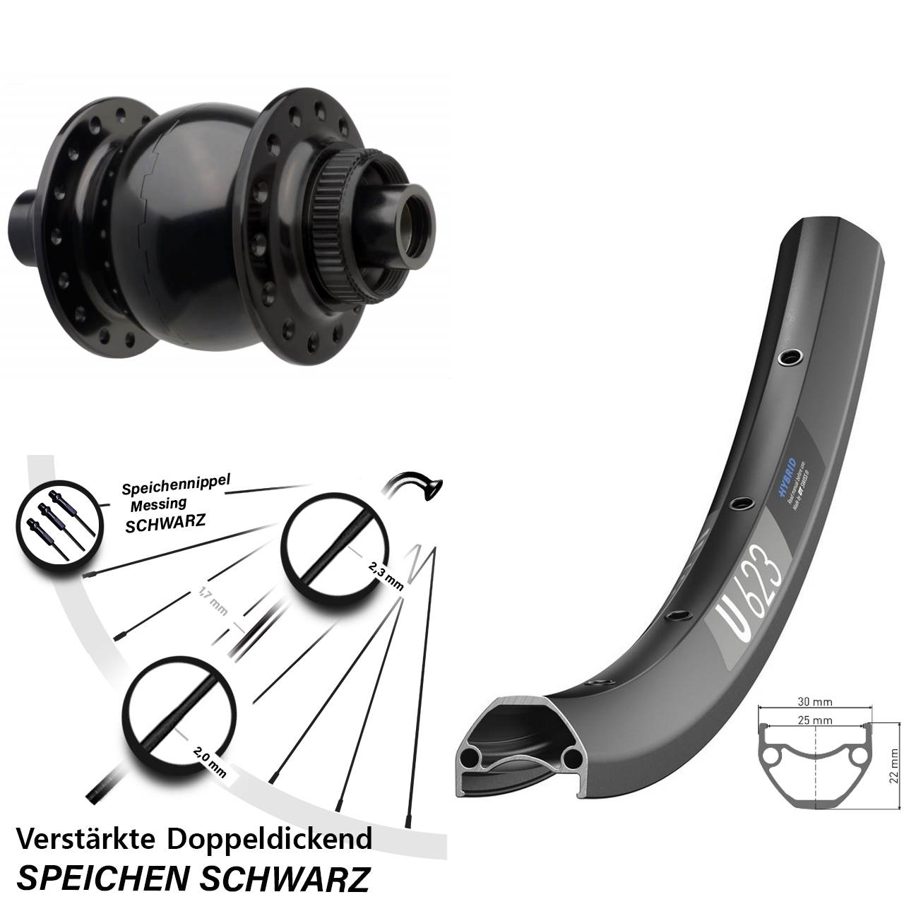 Disc Vorderrad 29 Zoll DT Swiss U623 Son 28-15 Boost