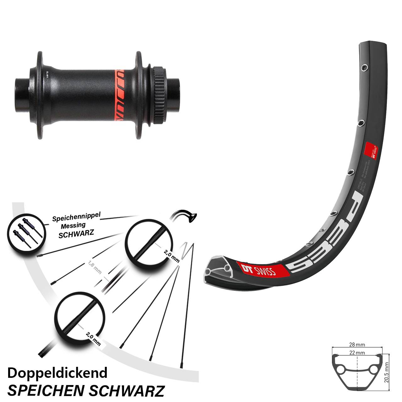 Vorderrad 29 Zoll DT Swiss 533D Disc Syncros Formula 15x110 Boost