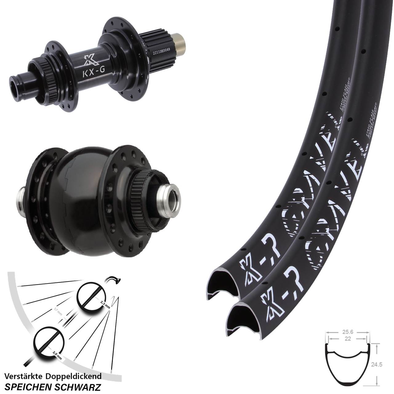 Laufradsatz Centerl. 29 Zoll KX-R Gravel SONdelux Shimano Micro Spline 12x100/142