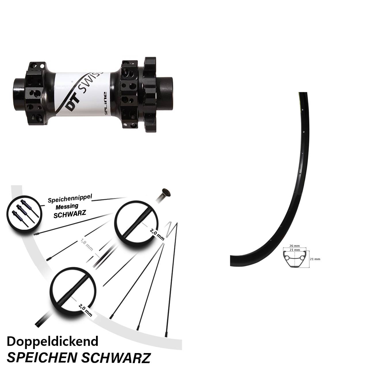 Disc-Vorderrad Giant 27,5 Zoll DT Swiss X-1900