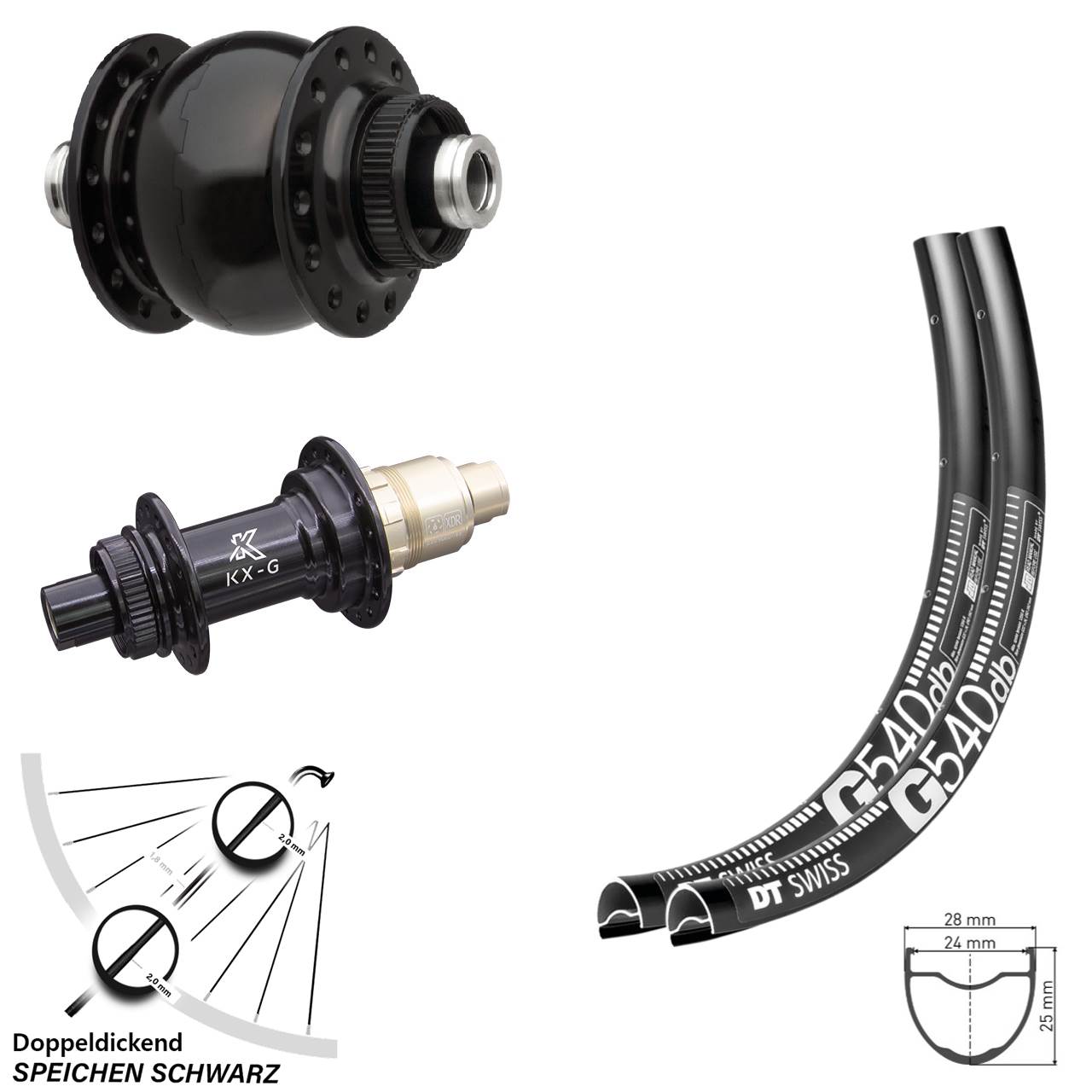 29 Zoll DT Swiss G540 KX-G SONdelux Laufradsatz Centerlock 12x100/142 SRAM XDR