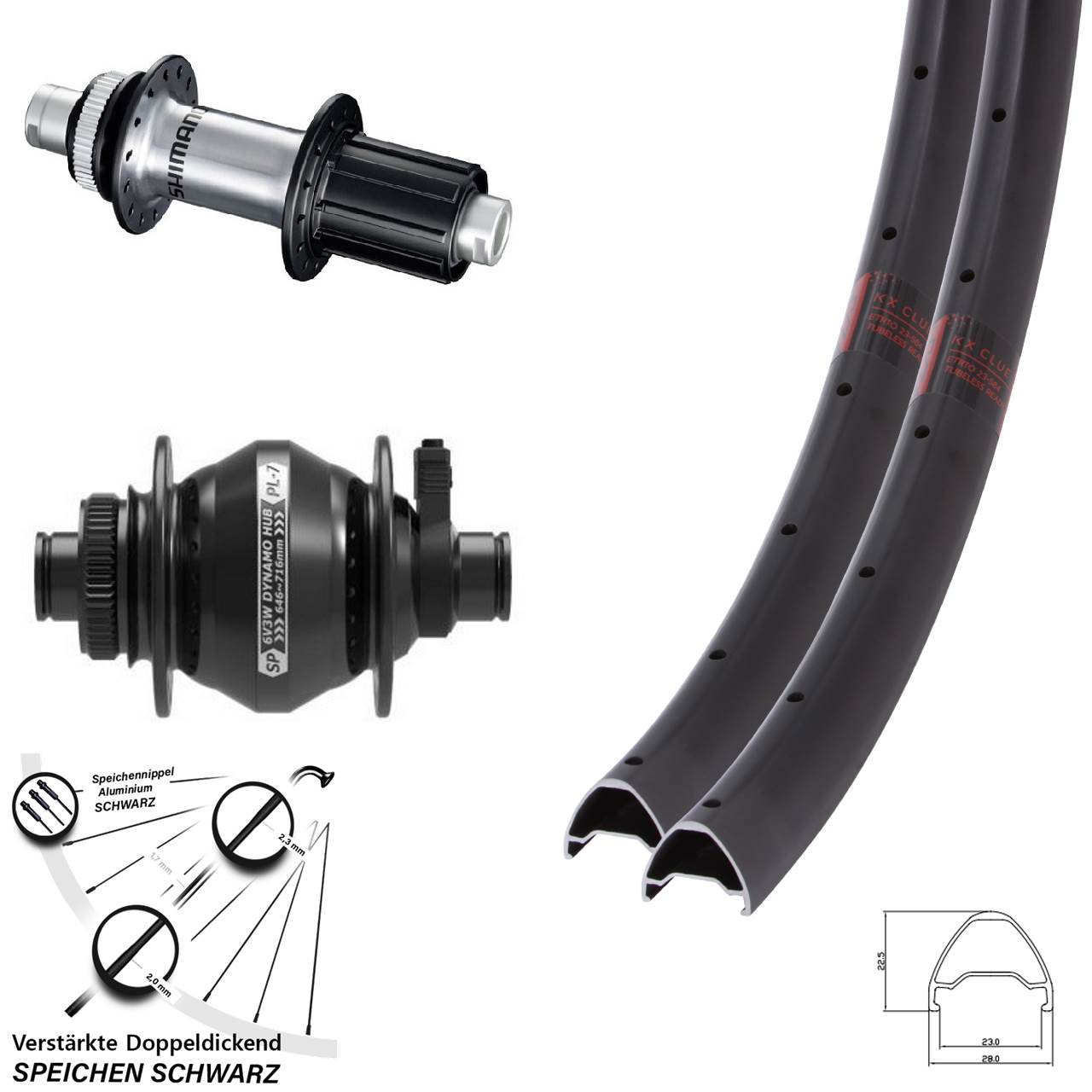 KX Clue Shutter PL-7 Shimano GRX 28 Zoll Centerlock Laufradsatz 12x100/142 8-12 fach