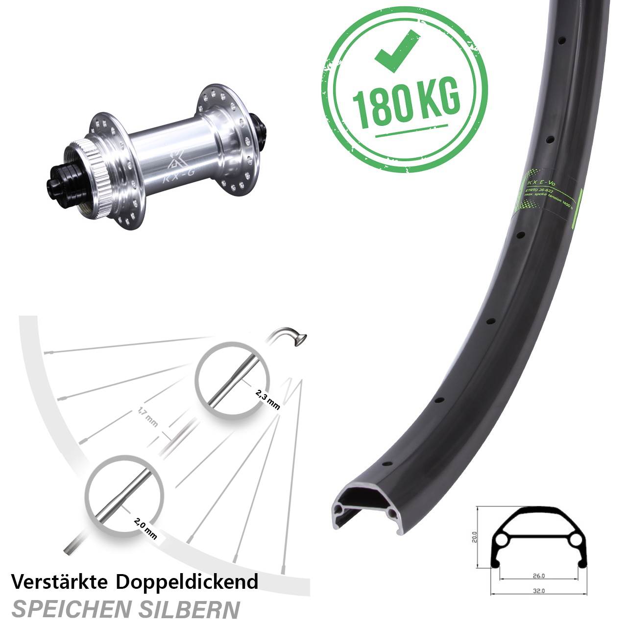 KX-G Evo Vorderrad 29 Zoll QR Centerlock
