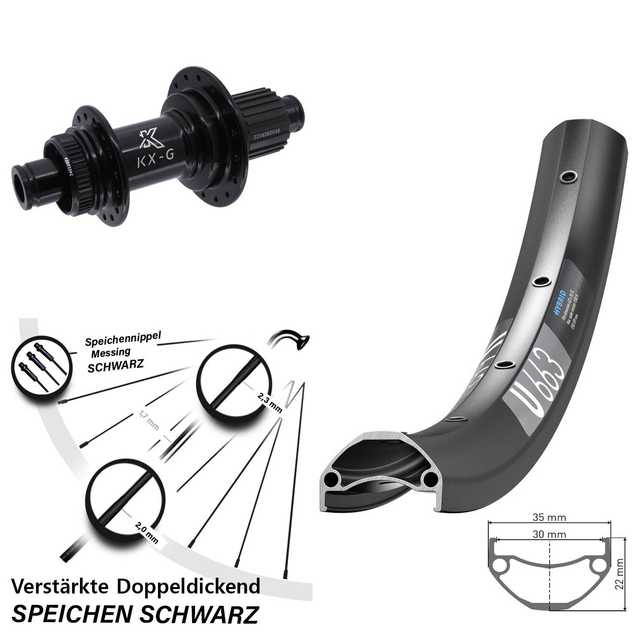 DT Swiss U 663 KX-GS Heavy Duty 27,5 Zoll Hinterrad Centerlock 12x142 Shimano Micro Spline