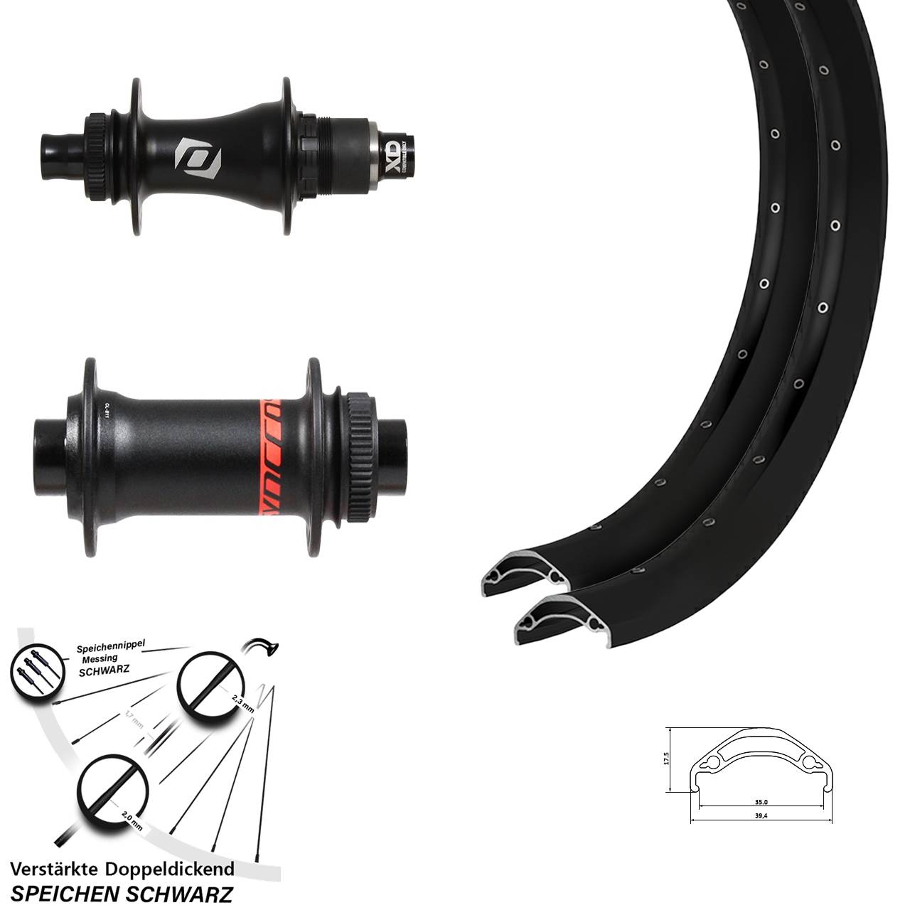 Laufrad-Satz 29 Zoll Ryde Disc 35 Formula CL-811 Syncros SRAM XD 15x110 12x148