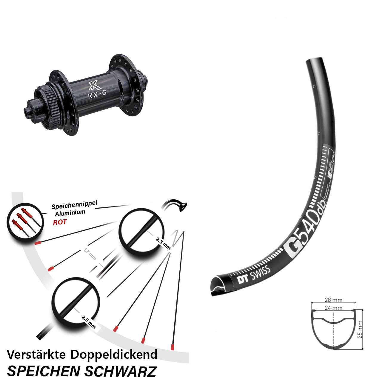 Disc Vorderrad für Schnellspanner 29 Zoll DT Swiss G540 KX-G