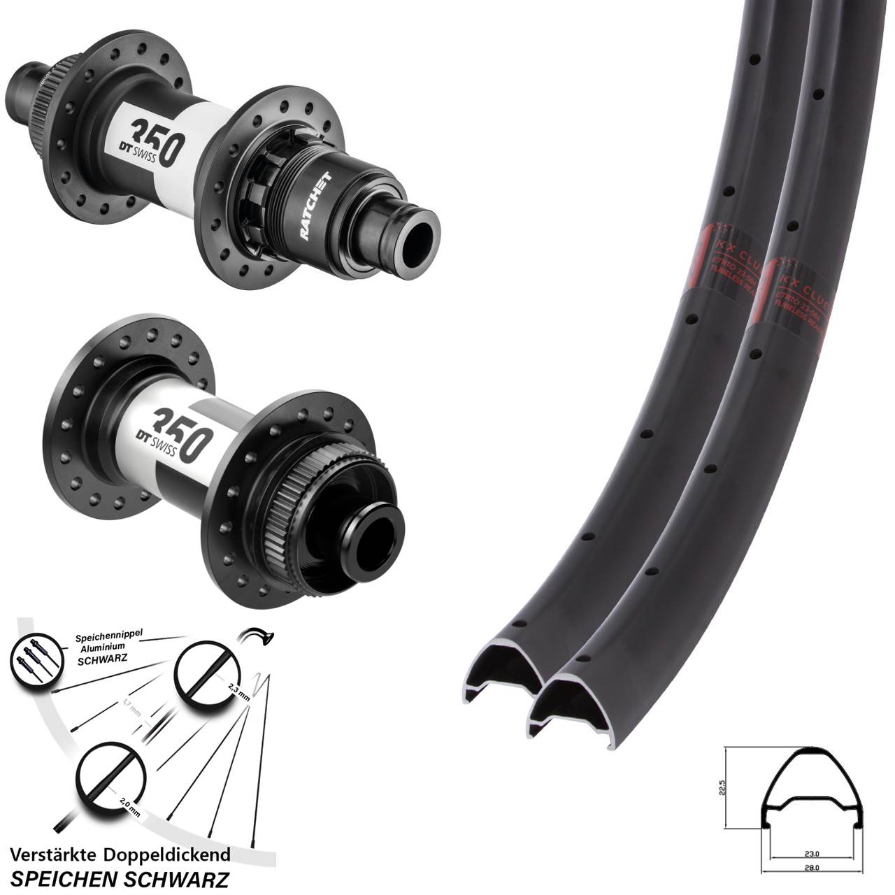 KX Clue DT Swiss 350 26 Zoll Laufradsatz Centerlock 12x100/142 SRAM XD