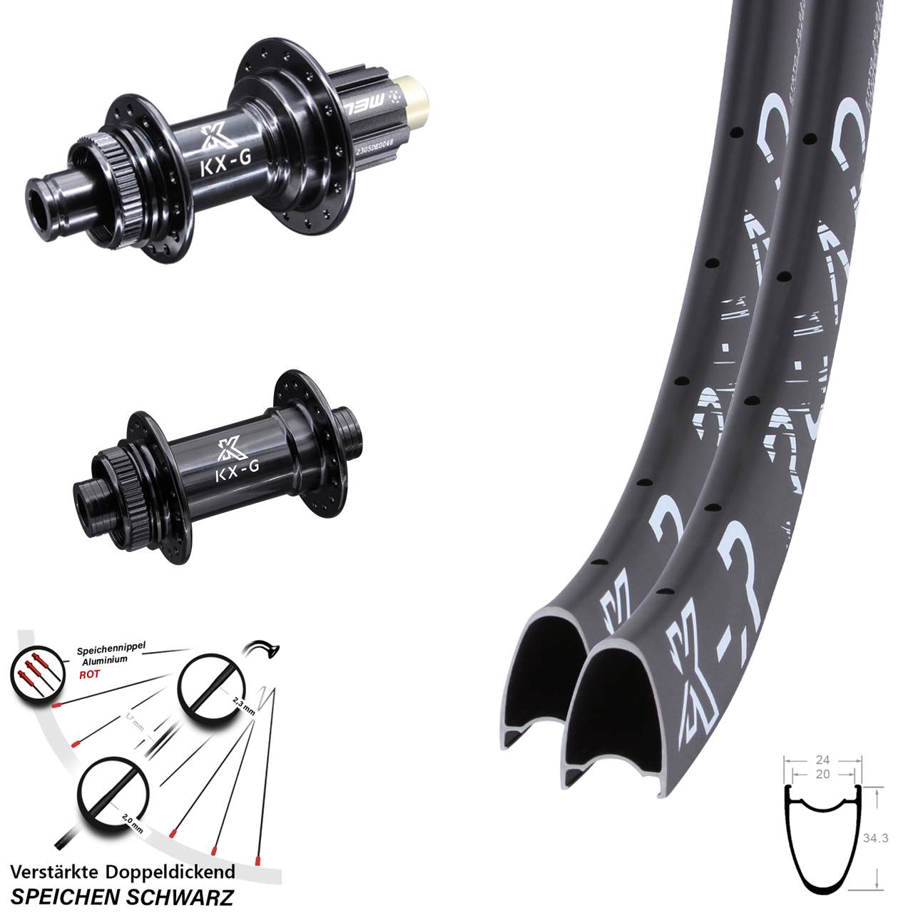 28 Zoll KX-R Road Laufradsatz Centerlock 12x100/142 Campagnolo N3W