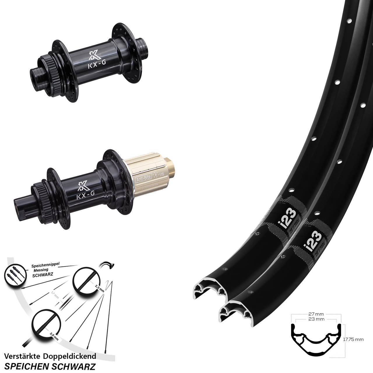 Centerlock Laufradsatz 15x100 12x142 28 Zoll WTB i23 ST KX-G 8-12 fach HG