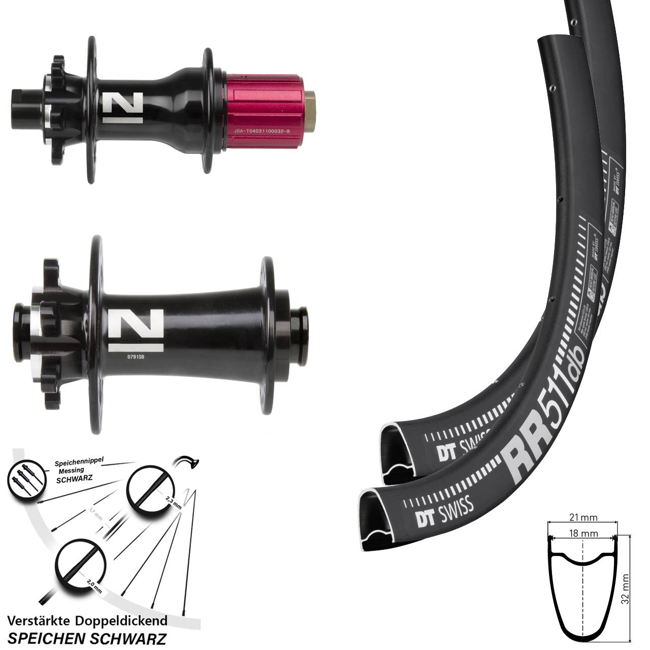28 Zoll DT Swiss RR 511 Novatec D791 D792 6-Loch Laufradsatz 15x100 12x142 8-12 fach HG