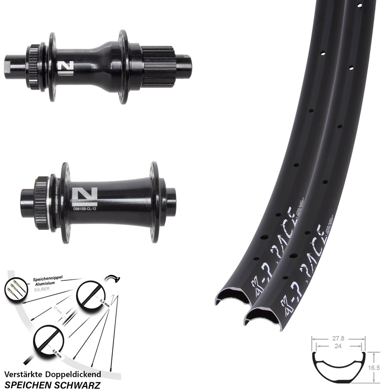 Disc Laufradsatz 12x100/142 28 Zoll KX-R Race Novatec D792 D981 Micro Spline