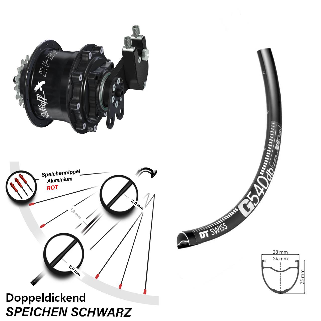 29 Zoll DT Swiss G 540 Rohloff Speedhub 500/14 CC DB Tandem