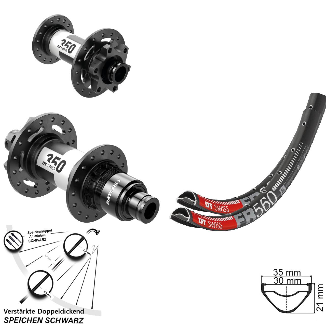 Disc Laufrad-Satz 26 Zoll DT Swiss FR560-350 XD 11-12 fach 15x100 12x142