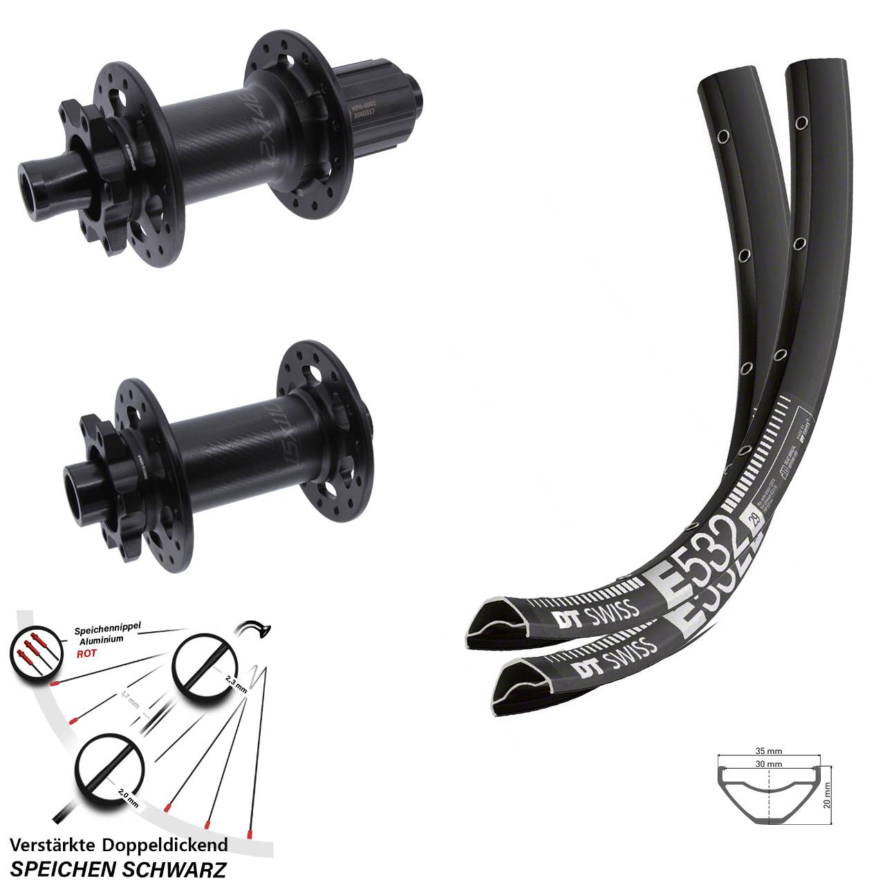 Boost 27,5 Zoll Laufradsatz 15x110 12x148 DT Swiss E532 Bear Pawls HG