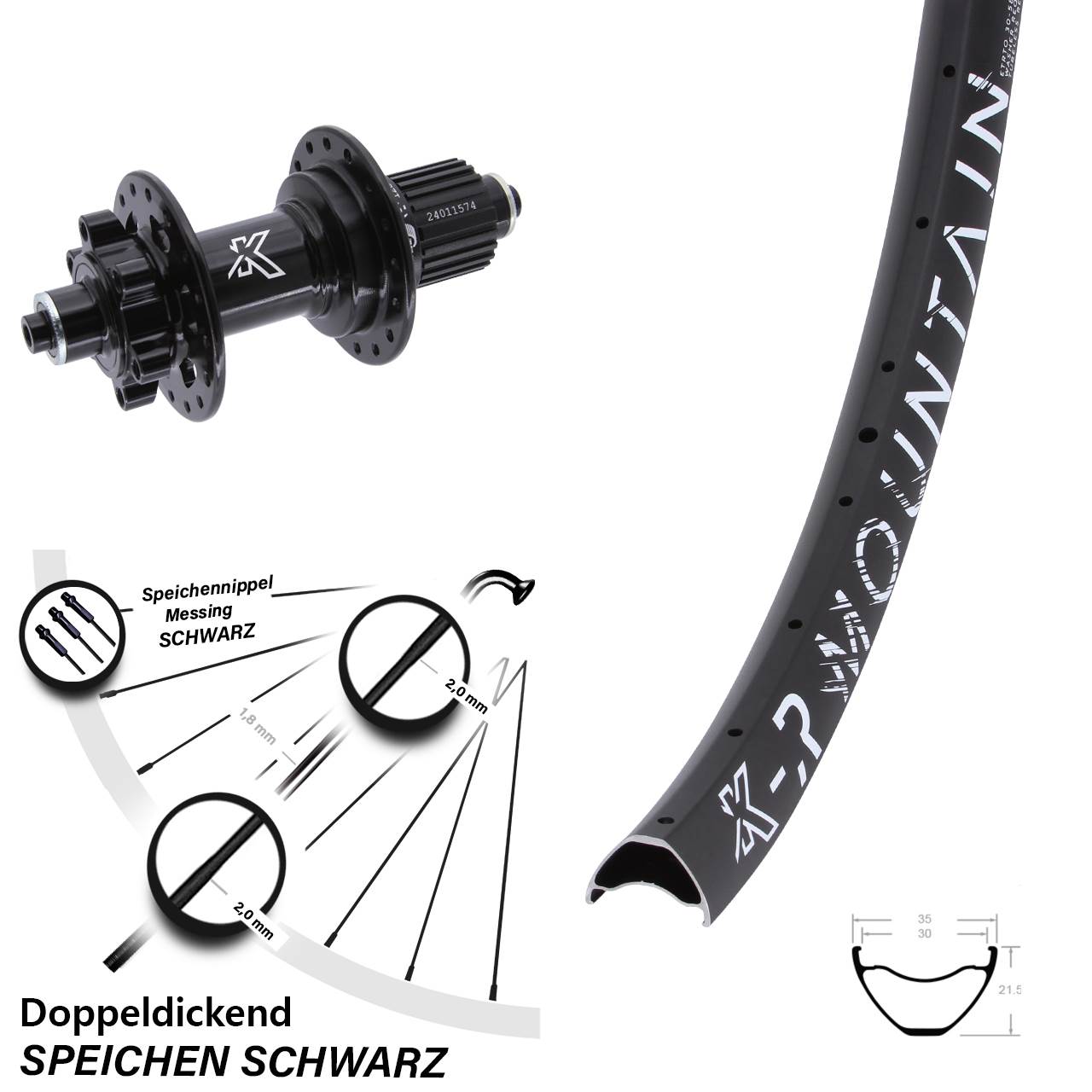 27,5 Zoll KX-MR Mountain Disc Laufrad für Schnellspanner Micro Spline