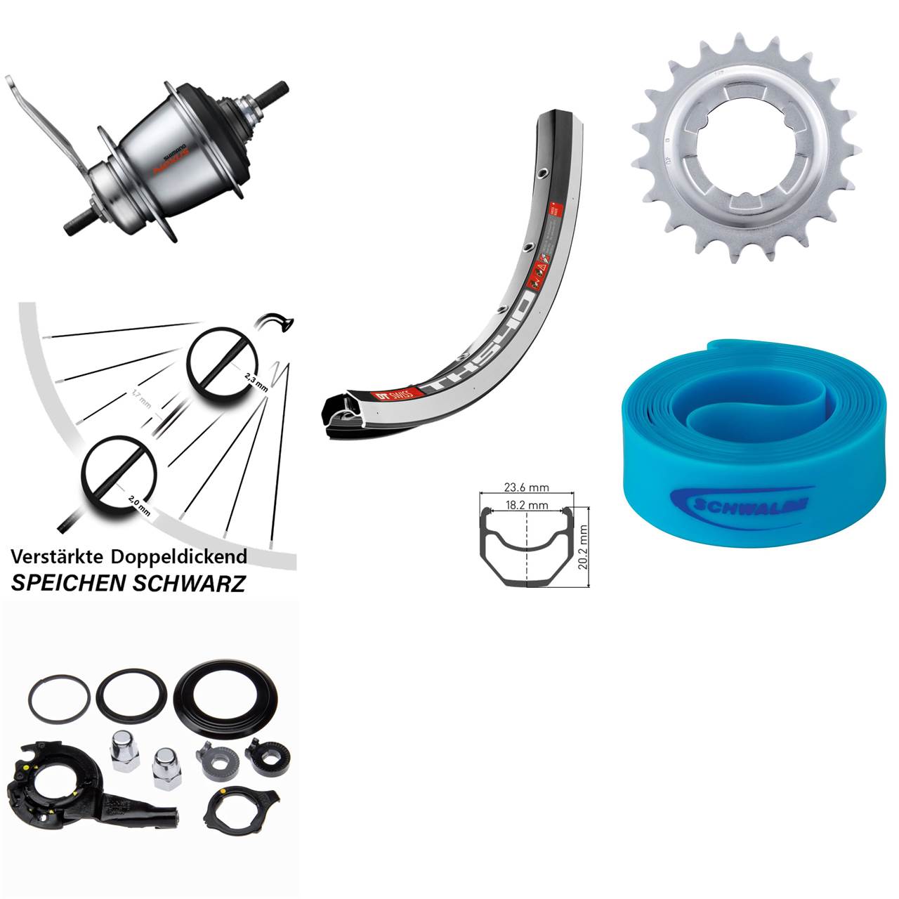 28 Zoll Hinterrad Shimano Nexus 7-Gang DT Swiss TK 540 mit Rücktrittbremse