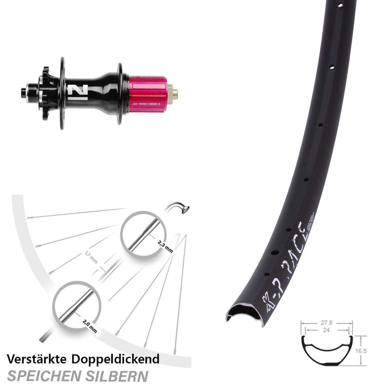KX-R Race Novatec Superlight Disc Hinterrad QR 8-12 fach HG