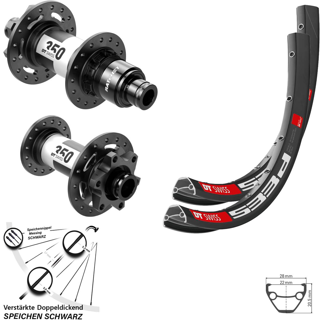 650B DT Swiss 533d 350 Disc Laufradsatz 15x110 12x148 XD 11-12 fach