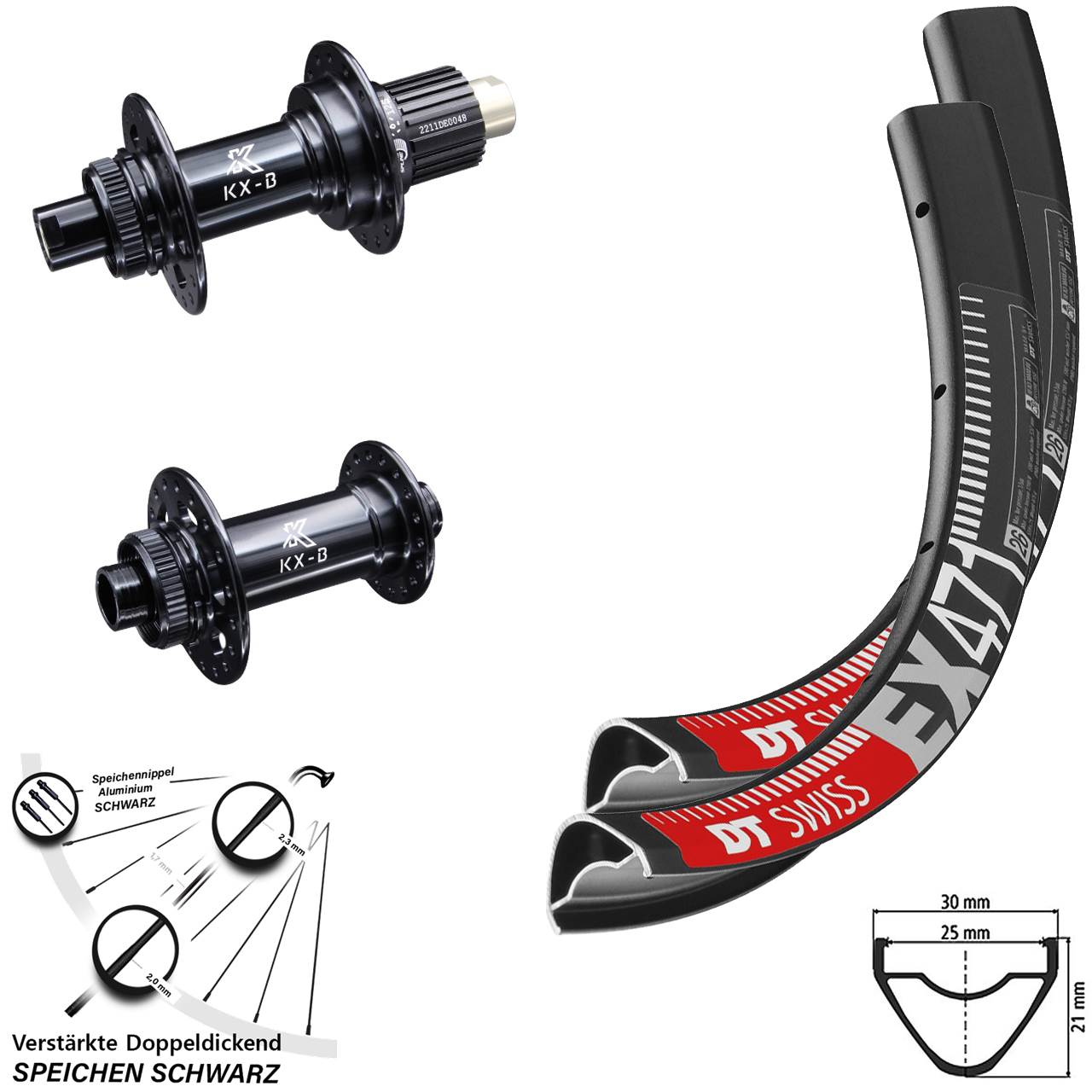 DT Swiss EX 471 KX-B Centerlock 29 Zoll Laufradsatz 15x110 12x148 Micro Spline