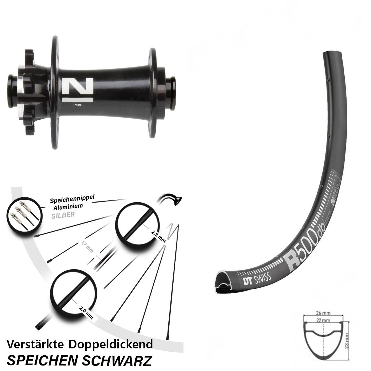 Vorderrad 6-Loch 29 Zoll DT Swiss R 500 Novatec D791 12x100