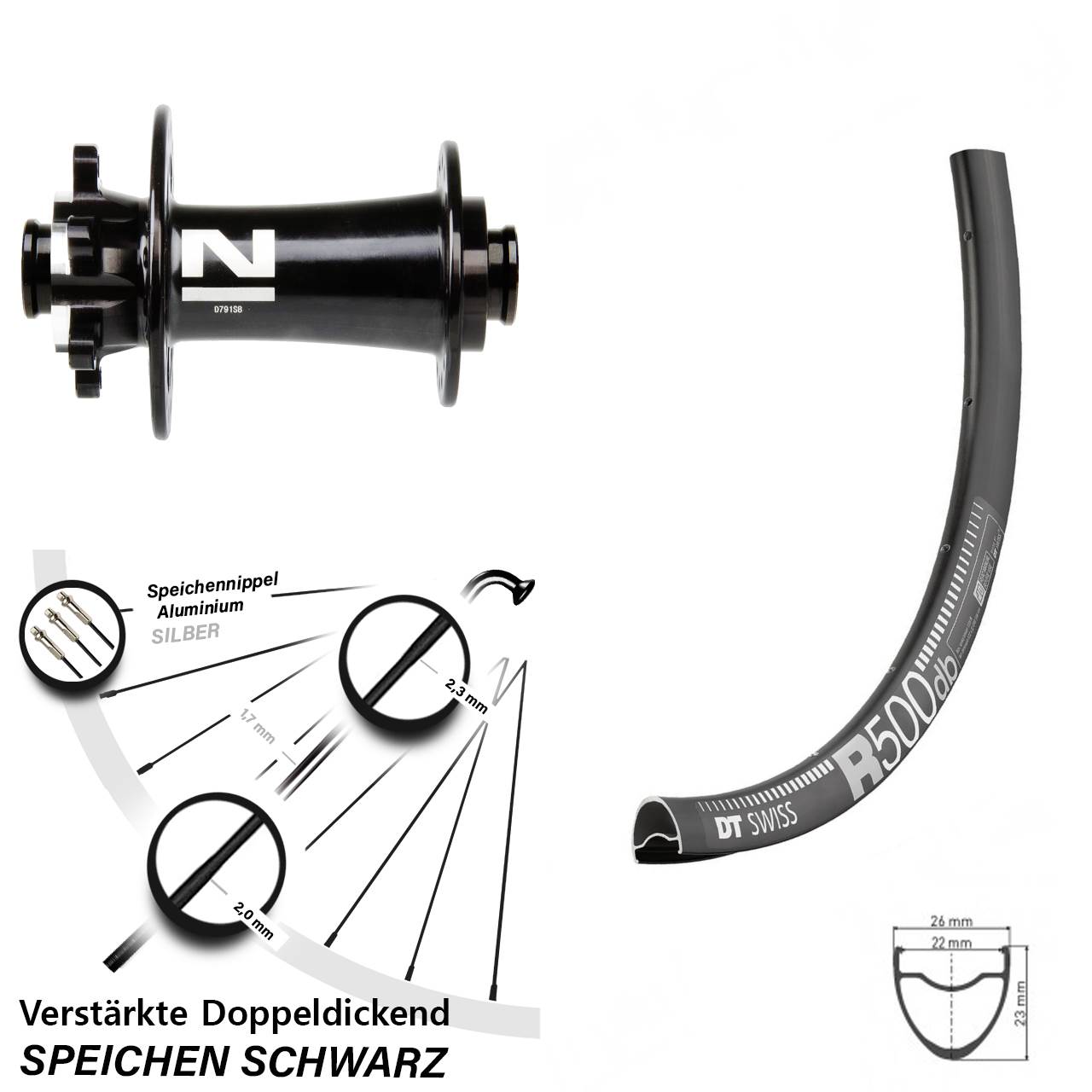 Vorderrad 6-Loch 29 Zoll DT Swiss R 500 Novatec D791 12x100
