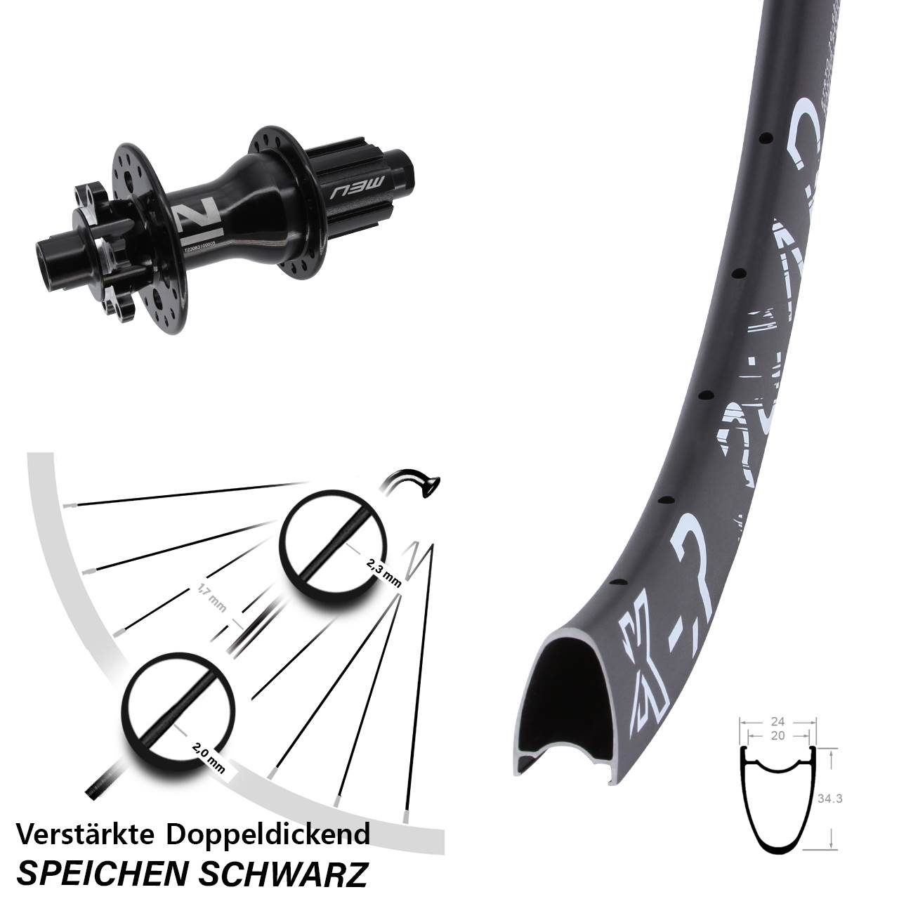 KX-R Road Novatec Superlight 28-29 Zoll Disc Laufrad 12x142 Campa N3W
