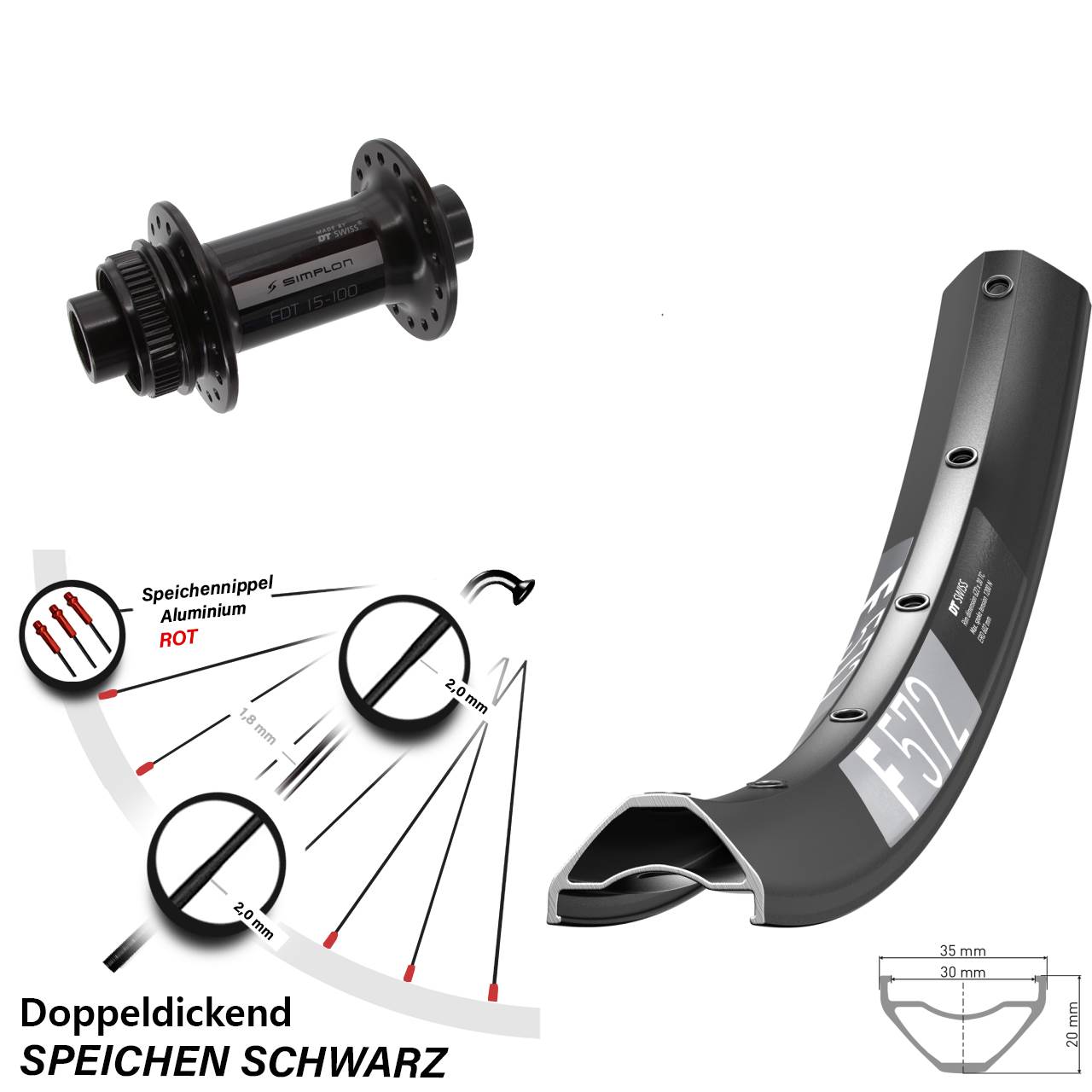 Centerlock Vorderrad 27,5 Zoll DT Swiss F572-370 15x100