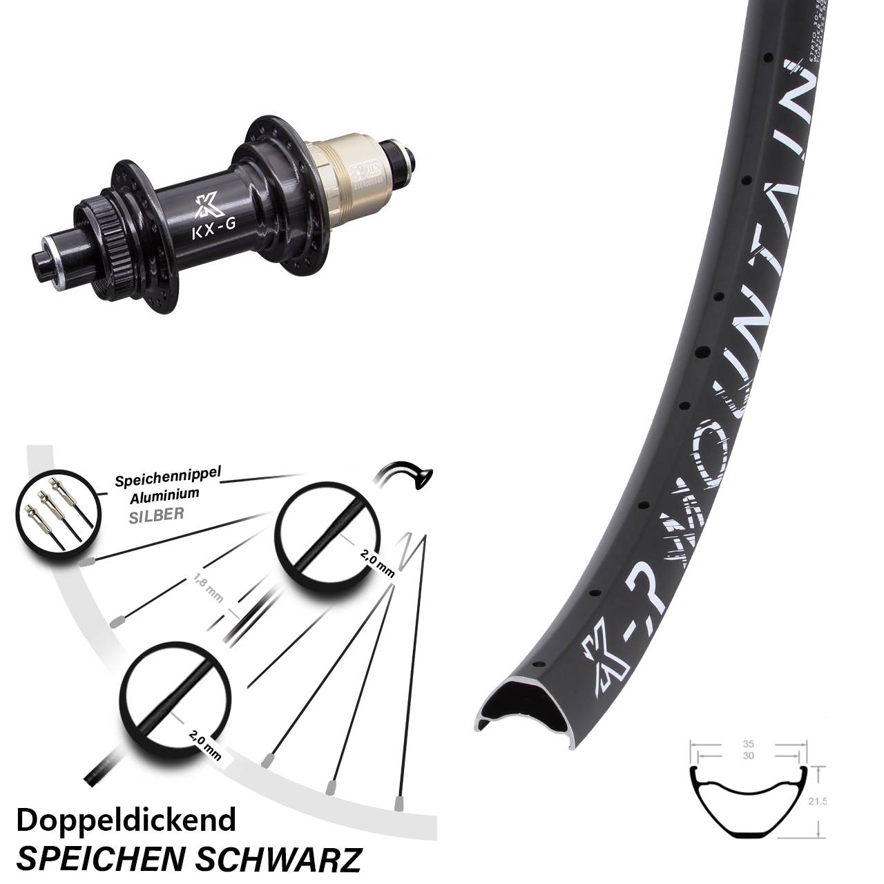 Disc Hinterrad QR 29 Zoll KX-GR Mountain XD-R