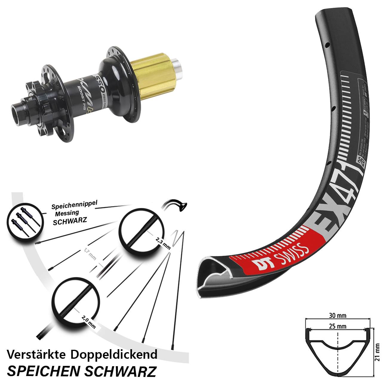 650B DT Swiss EX471 Miche XMH 550 Disc Laufrad 12x148 8-11 fach HG