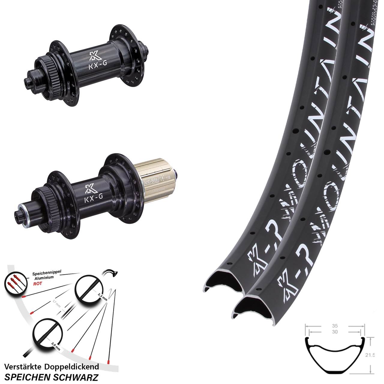 Disc Laufradsatz QR 29 Zoll KX-GR Mountain 8-12 fach