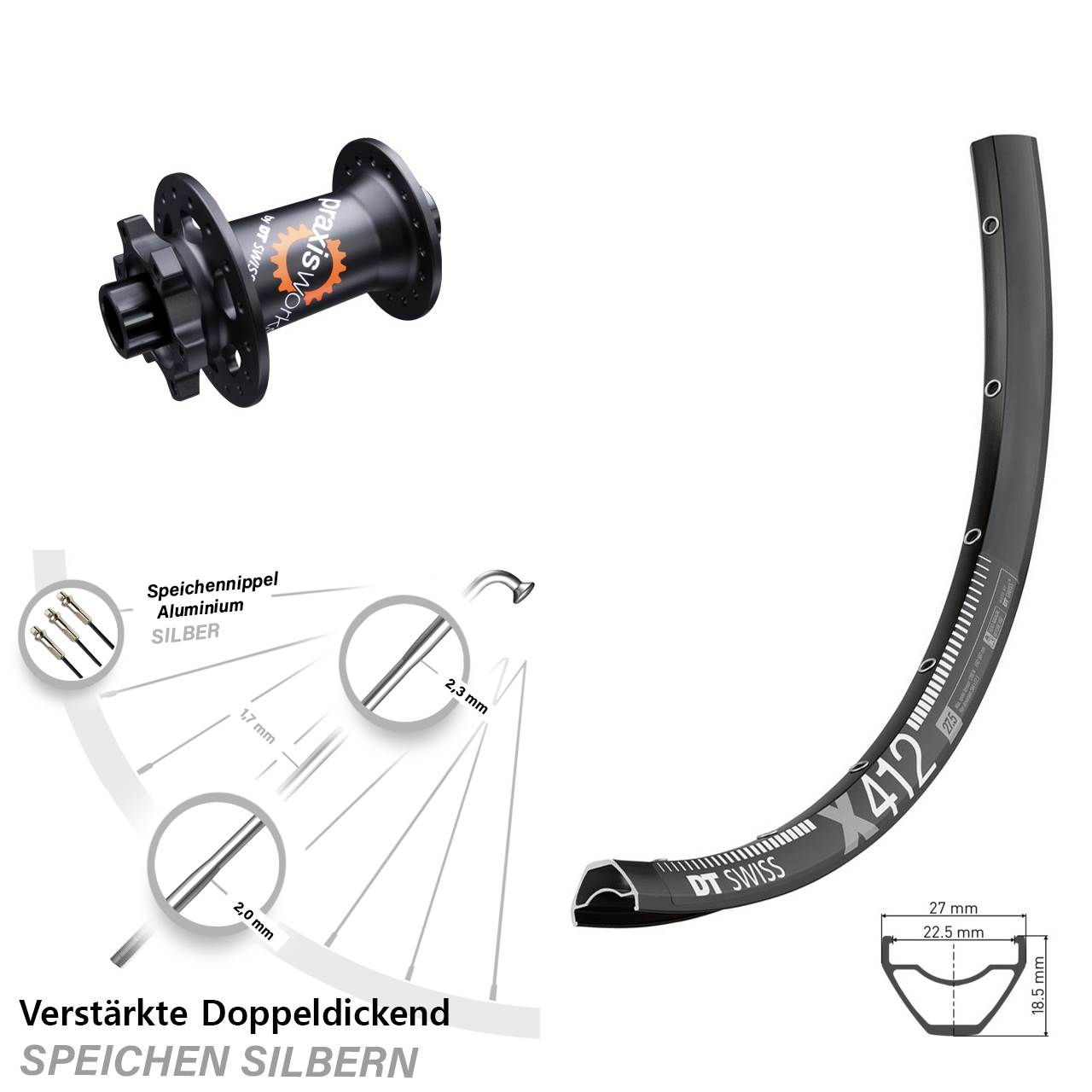 Disc Vorderrad 12x100 29 Zoll DT Swiss X412-350 SL