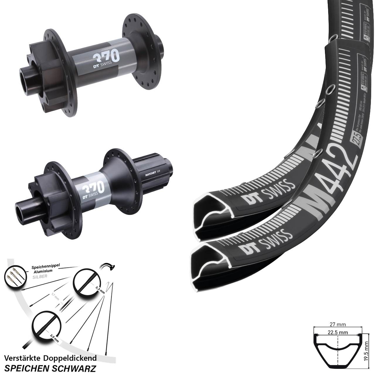 Disc Laufrad-Satz 15x110 12x148 28 Zoll DT Swiss M 442-370 8-11 fach HG