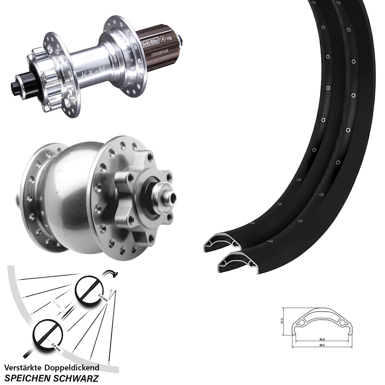 Ryde Disc 35 KX-M SON 28 29 Zoll Laufradsatz 6-Loch für Schnellspanner 8-12 fach HG