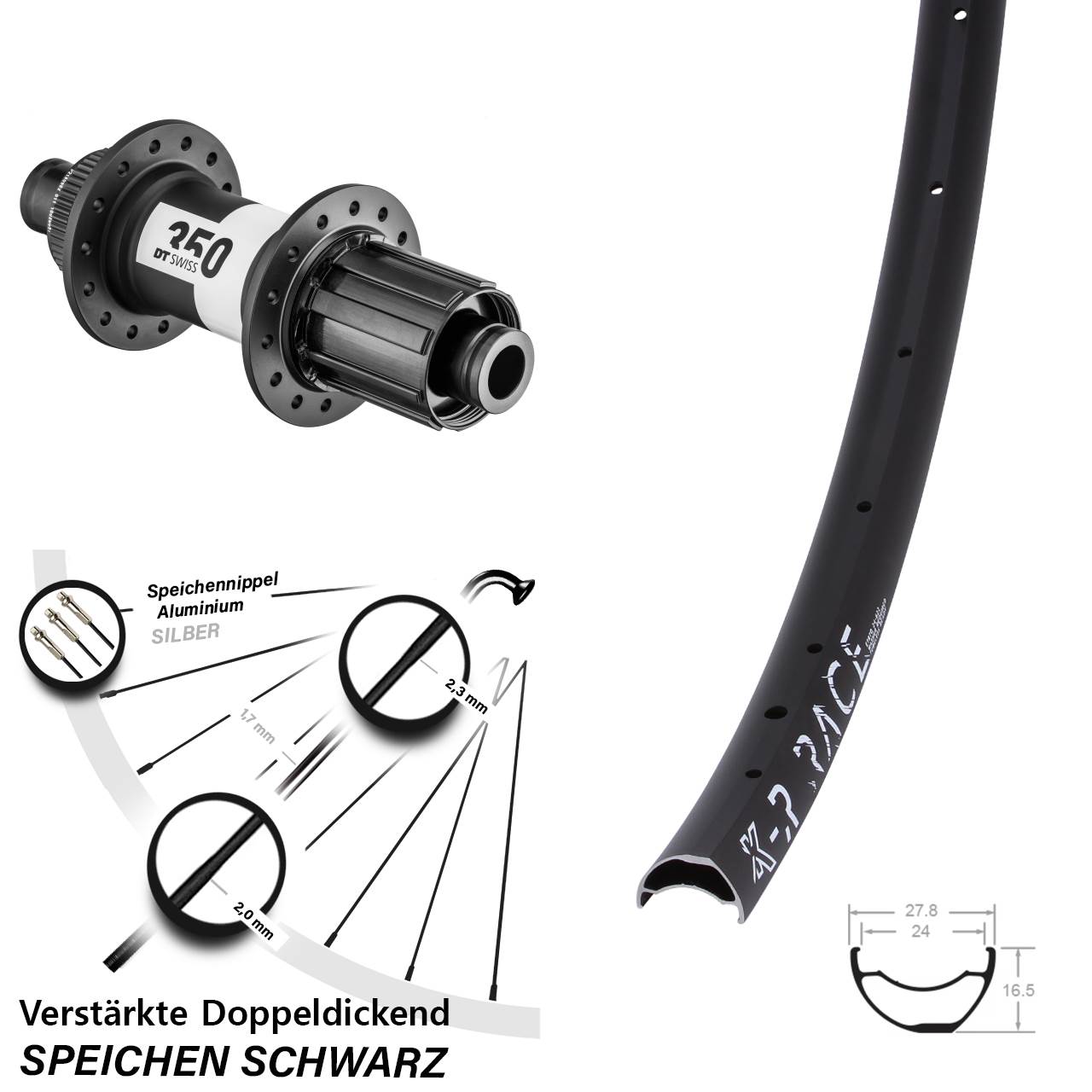 KX-R Race DT Swiss 350 Disc Hinterrad 12x148 Boost 8-11 fach