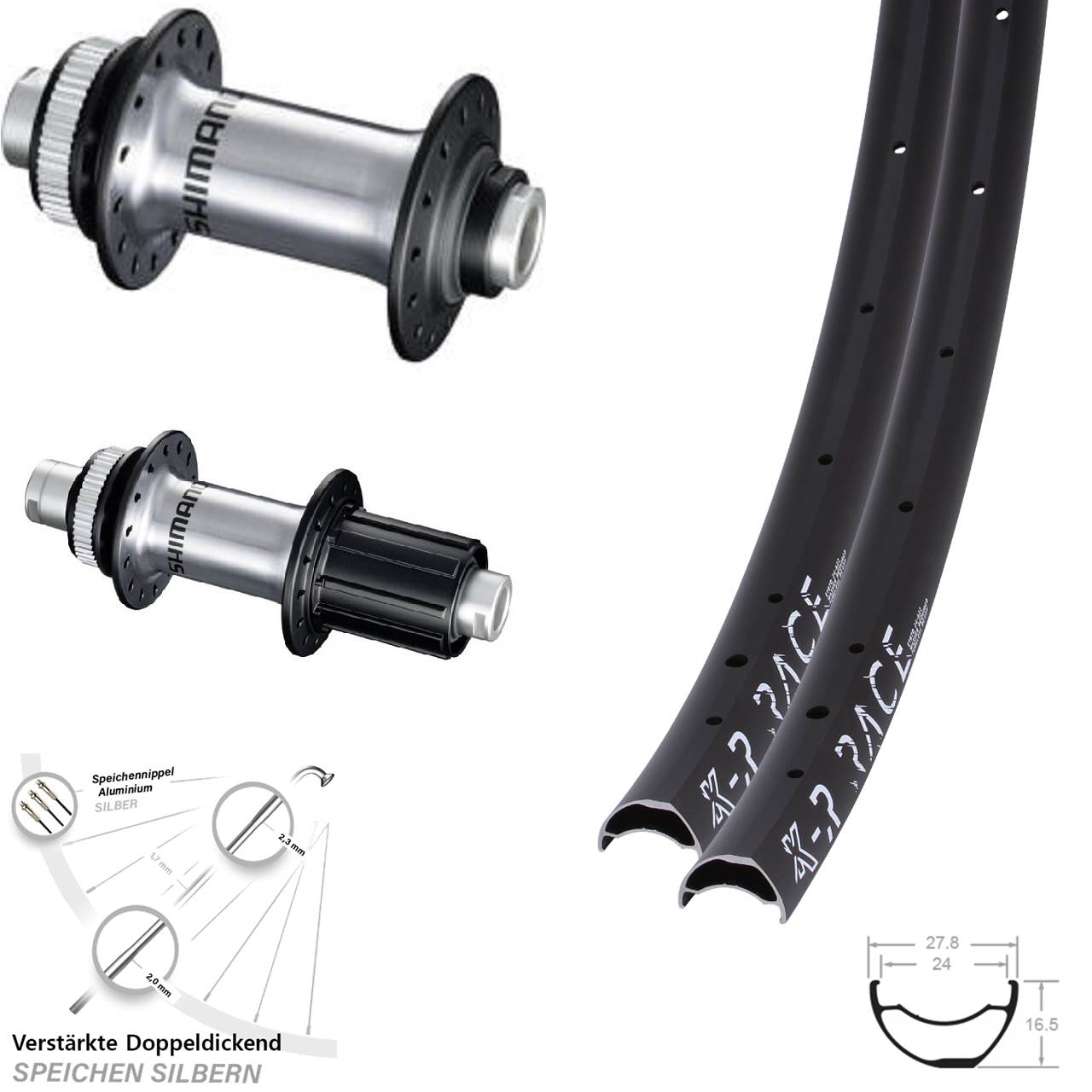 Disc Laufrad-Satz 12x100/142 28-29 Zoll KX-R Race Shimano GRX Shimano RS770 8-12 fach