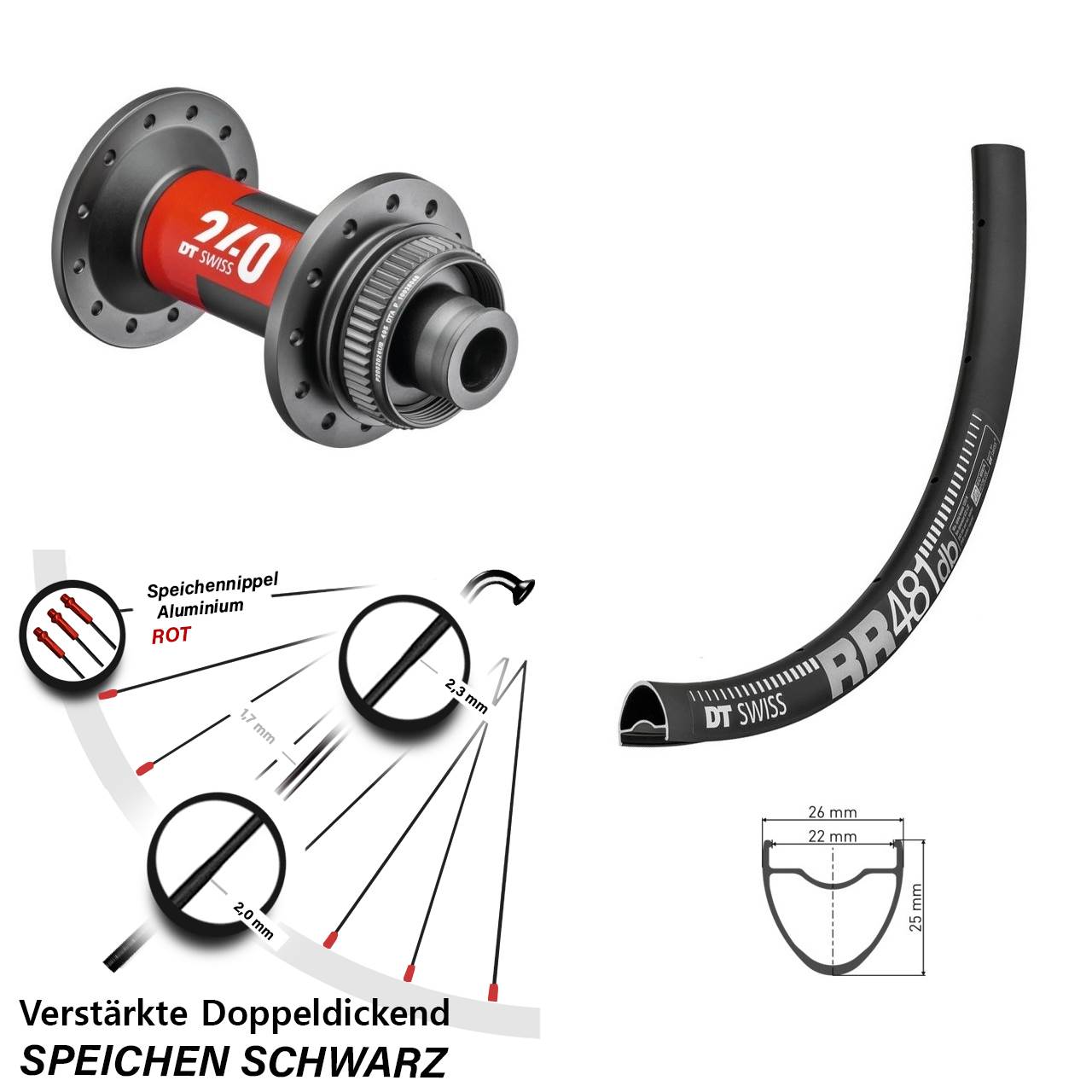 Centerlock Vorderrad 28 Zoll DT Swiss RR481 240 12x100