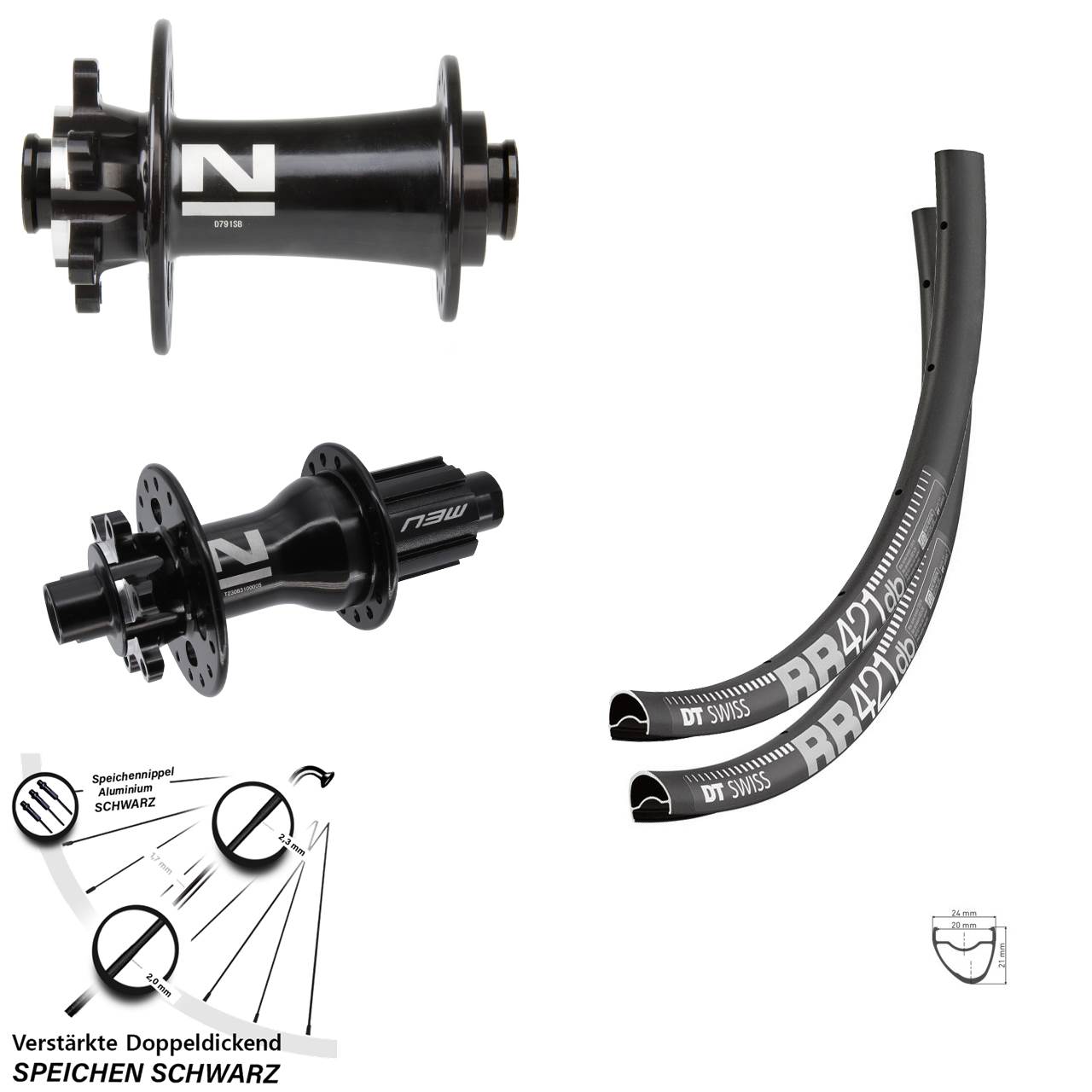 28 Zoll DT Swiss RR 421 Novatec D791-Superlight Disc Laufradsatz 12x100/142 Campa N3W